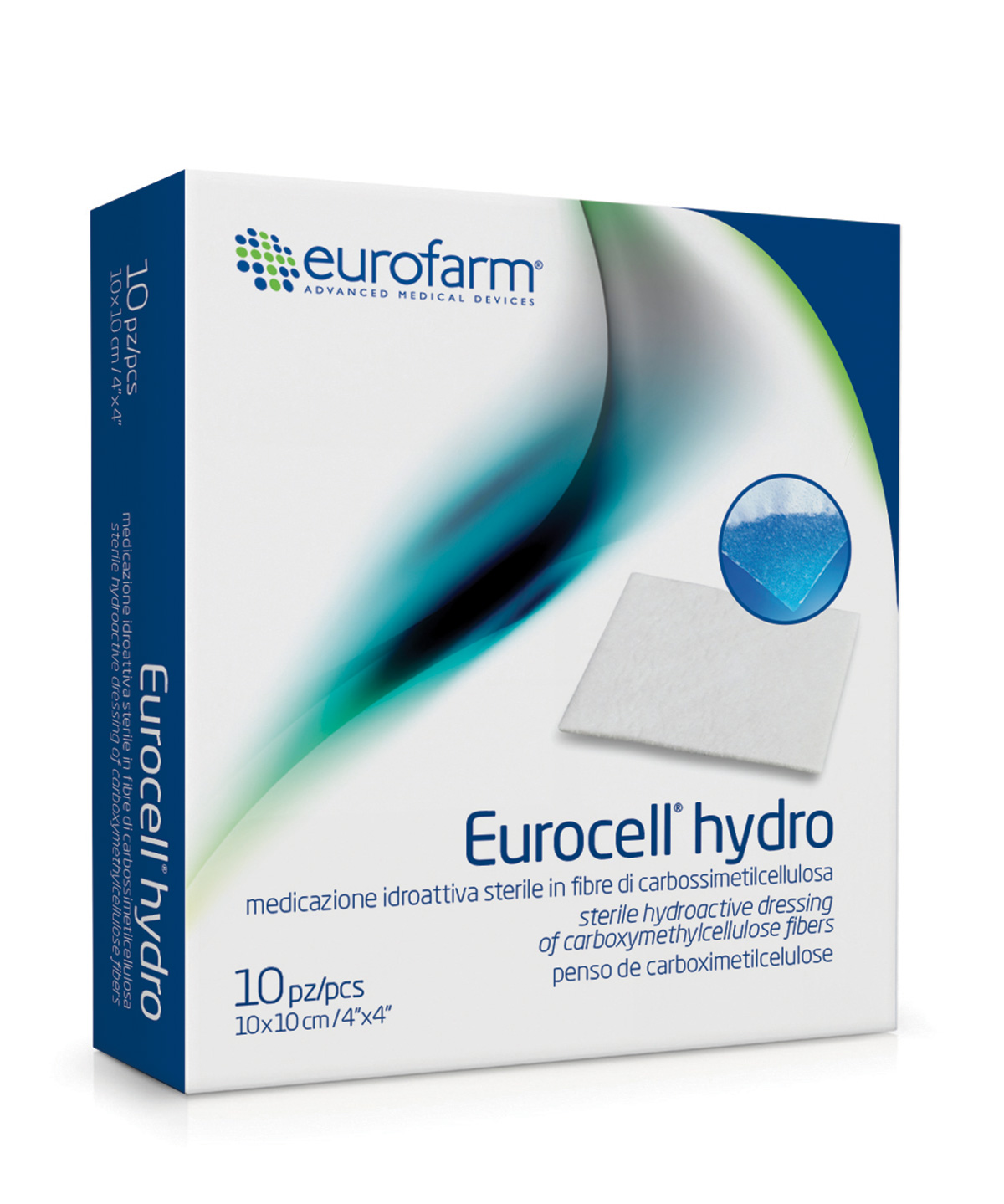 EUROCELL HYDRO 10CM X 10CM (AQUACEL) CAJA X 10 UNDS.